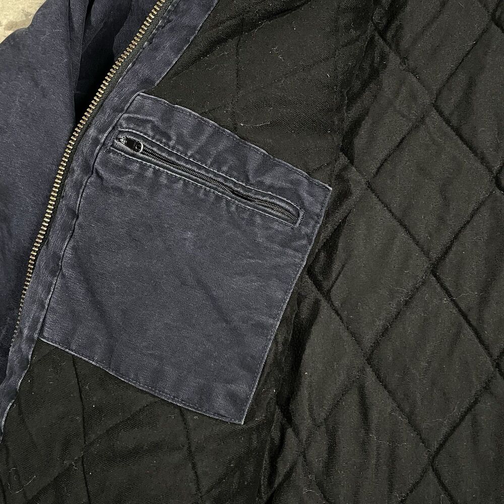 Vintage Carhartt Jacket Mens 3XL Tall Navy Hooded Canvas Lined Work J130 MDT - Picture 15 of 16